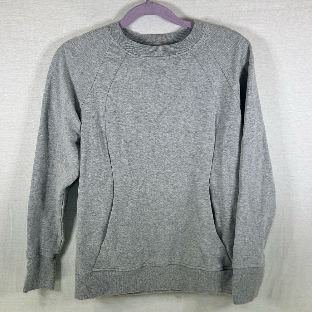 Lululemon Scuba Crew‎ Neck Speckled Gray Women Size 8 Sweatshirt Pullover